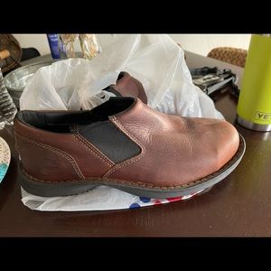 Mens work steel toes slip ons